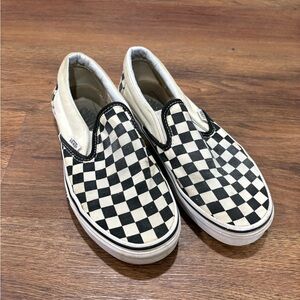 Vans Women's Black and White Slip-On Shoes